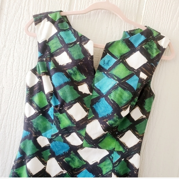 Milly of New York Geometric Block Sleeveless Pencil Sheath Dress sz 4 - Picture 7 of 10